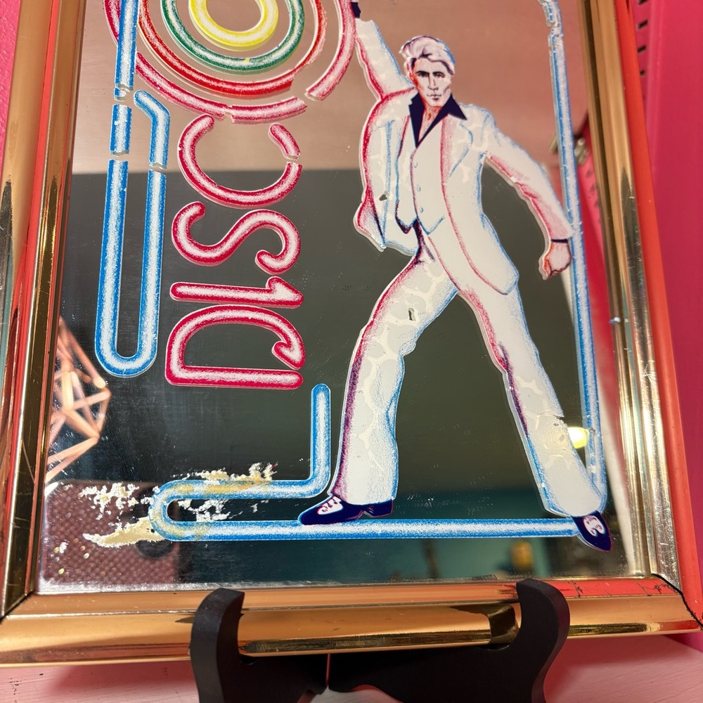John Travolta Disco Wall Hanging Framed Mirror Art Dancing Saturday Night Fever - Picture 4 of 10